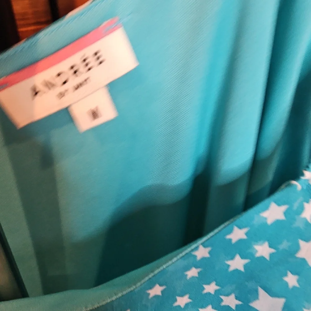 140 ANDREE BY UNIT Turquoise Star Print Blouse - Picture 4 of 4